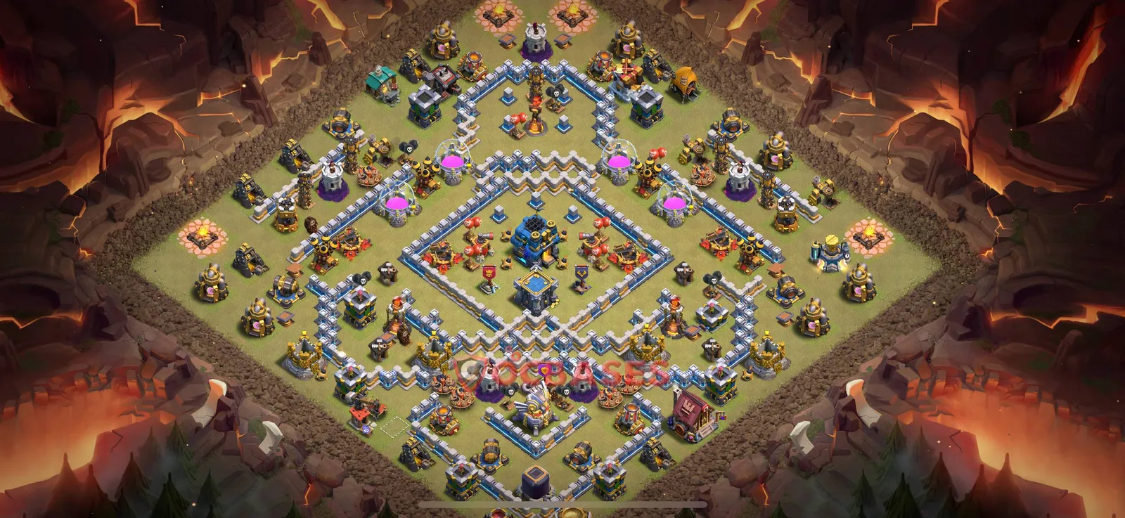 Anti-air (Defense) Base TH12 with Link | Clash of Clans Bases | Layouts ID hetmk