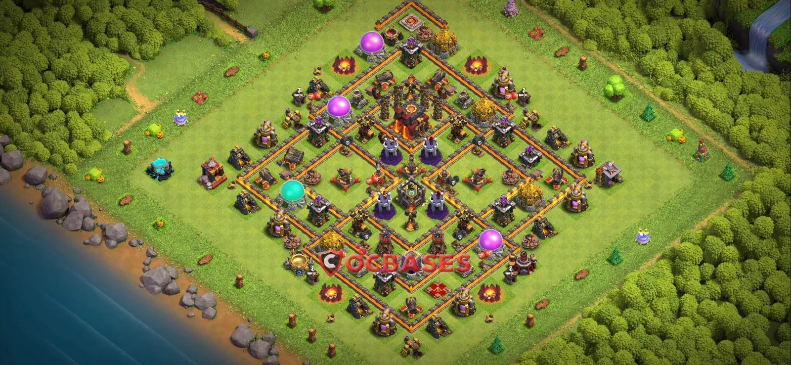 Anti-air (Defense) Base TH10 with Link | Clash of Clans Bases | Layouts ID izo6h