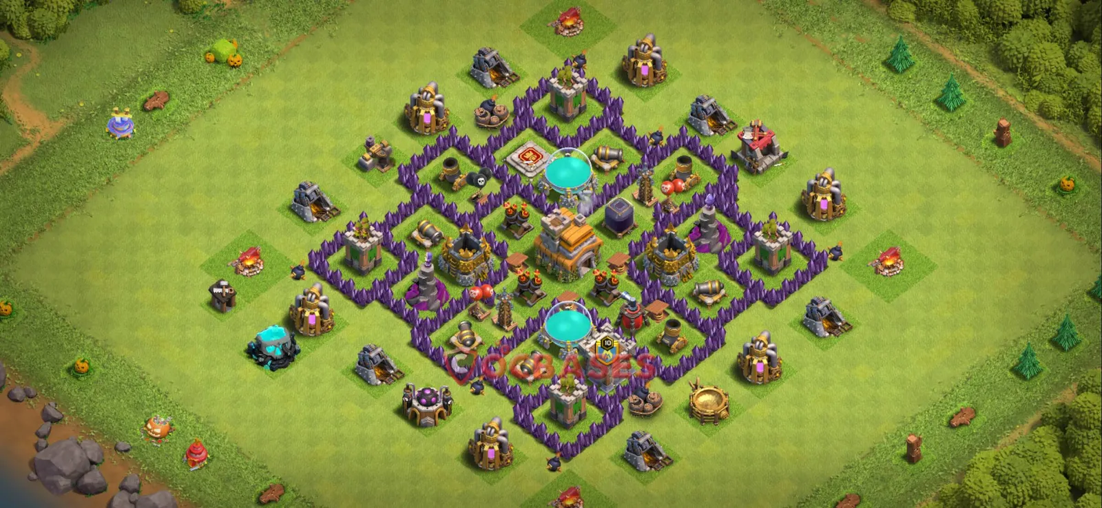 Anti-air (Defense) Base TH7 with Link | Clash of Clans Bases | Layouts ID krog3