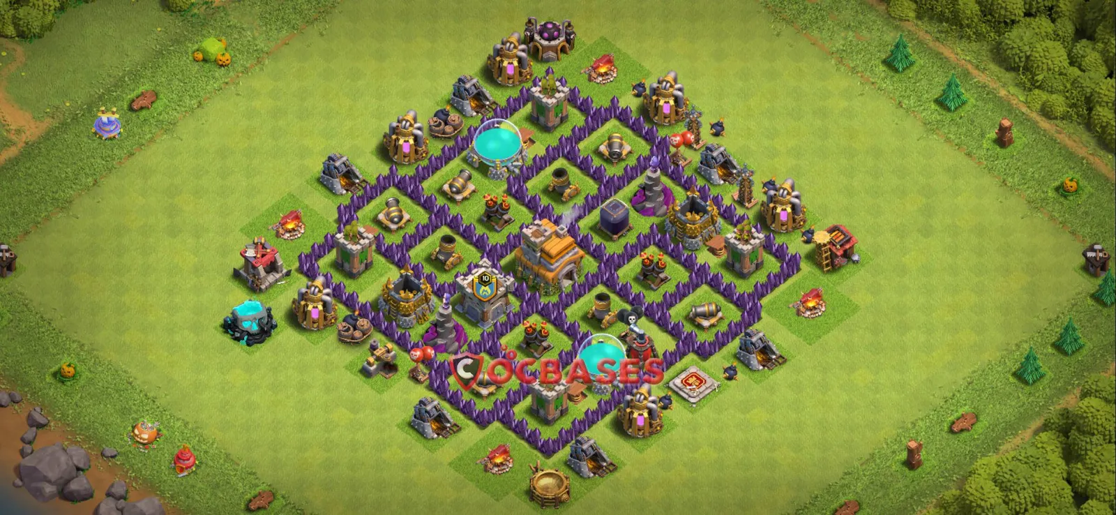 Anti-air (Defense) Base TH7 with Link | Clash of Clans Bases | Layouts ID m7qpy