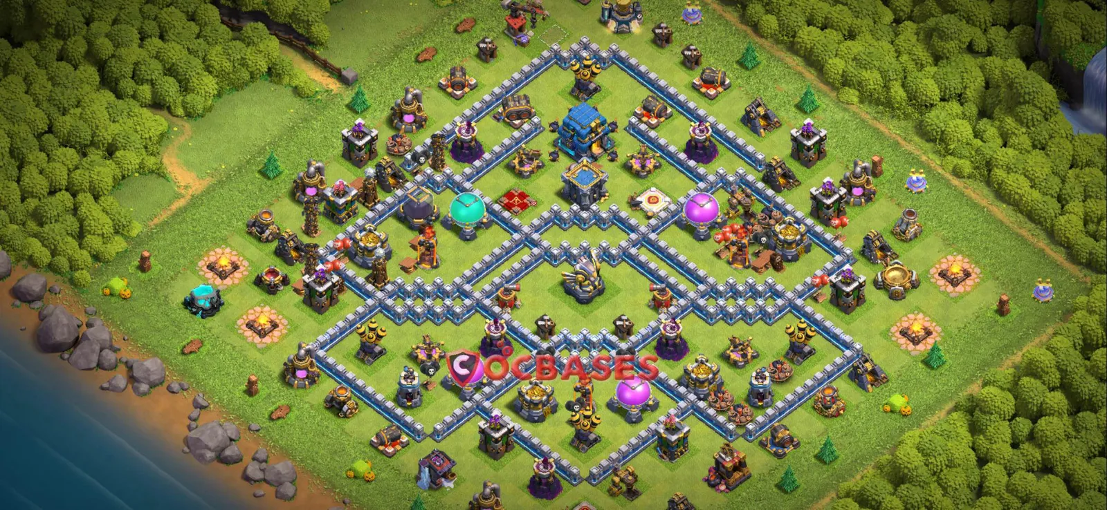 Anti-air (Defense) Base TH12 with Link | Clash of Clans Bases | Layouts ID nyi43
