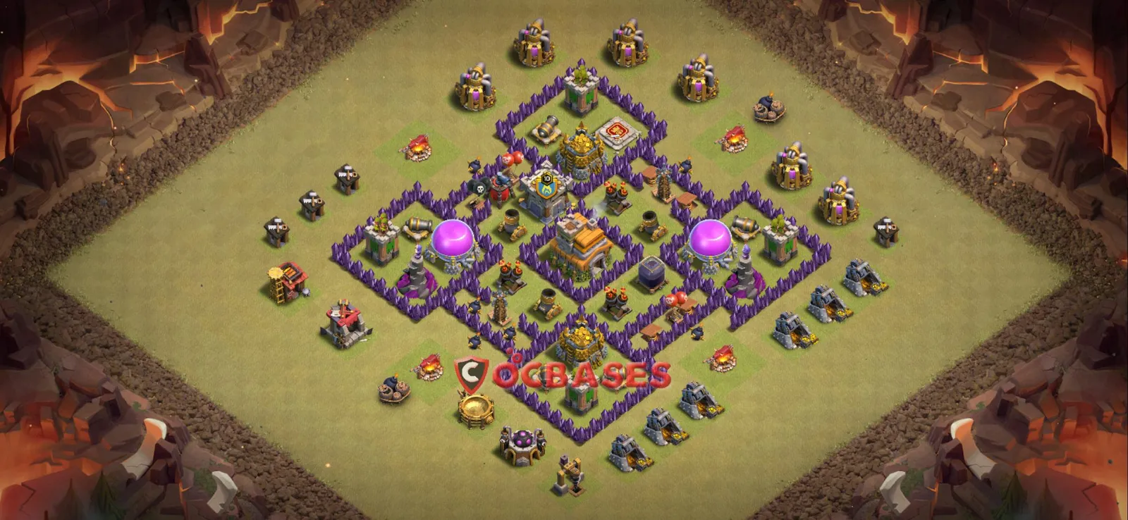 Anti-air (Defense) Base TH7 with Link | Clash of Clans Bases | Layouts ID oe71e