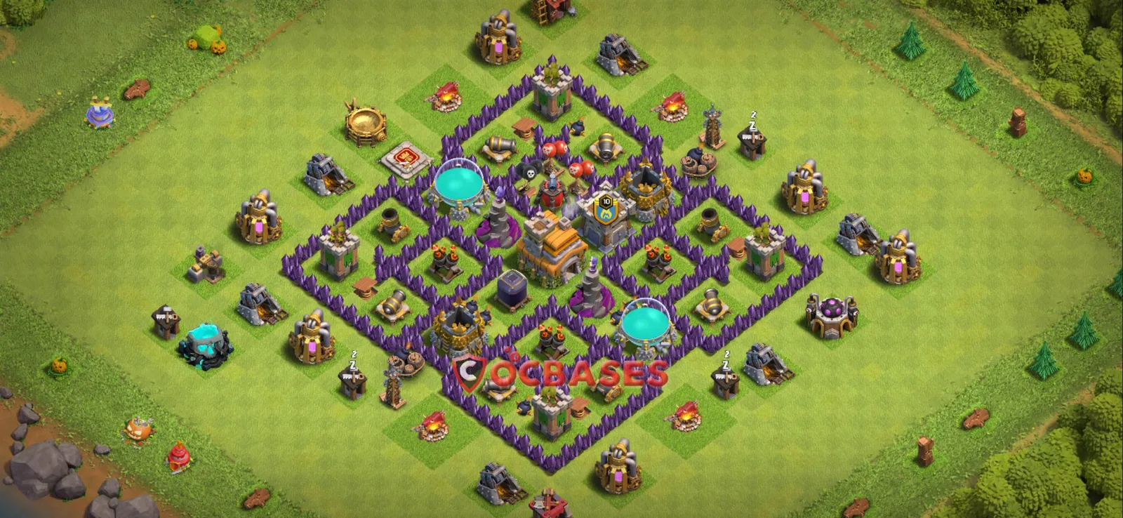 Anti-air (Defense) Base TH7 with Link | Clash of Clans Bases | Layouts ID pcgm8
