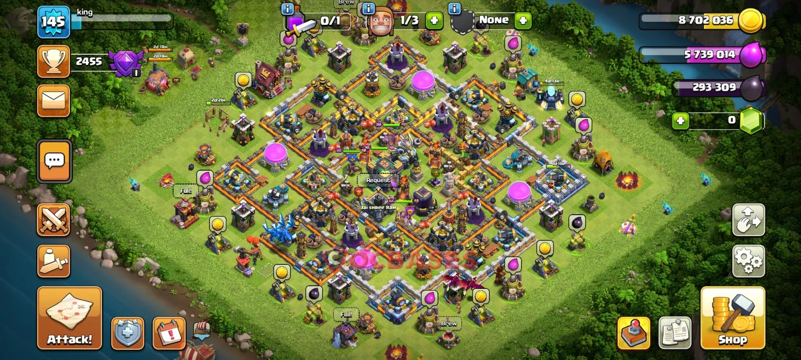 Anti-air (Defense) Base TH14 with Link | Clash of Clans Bases | Layouts ID pv4q5