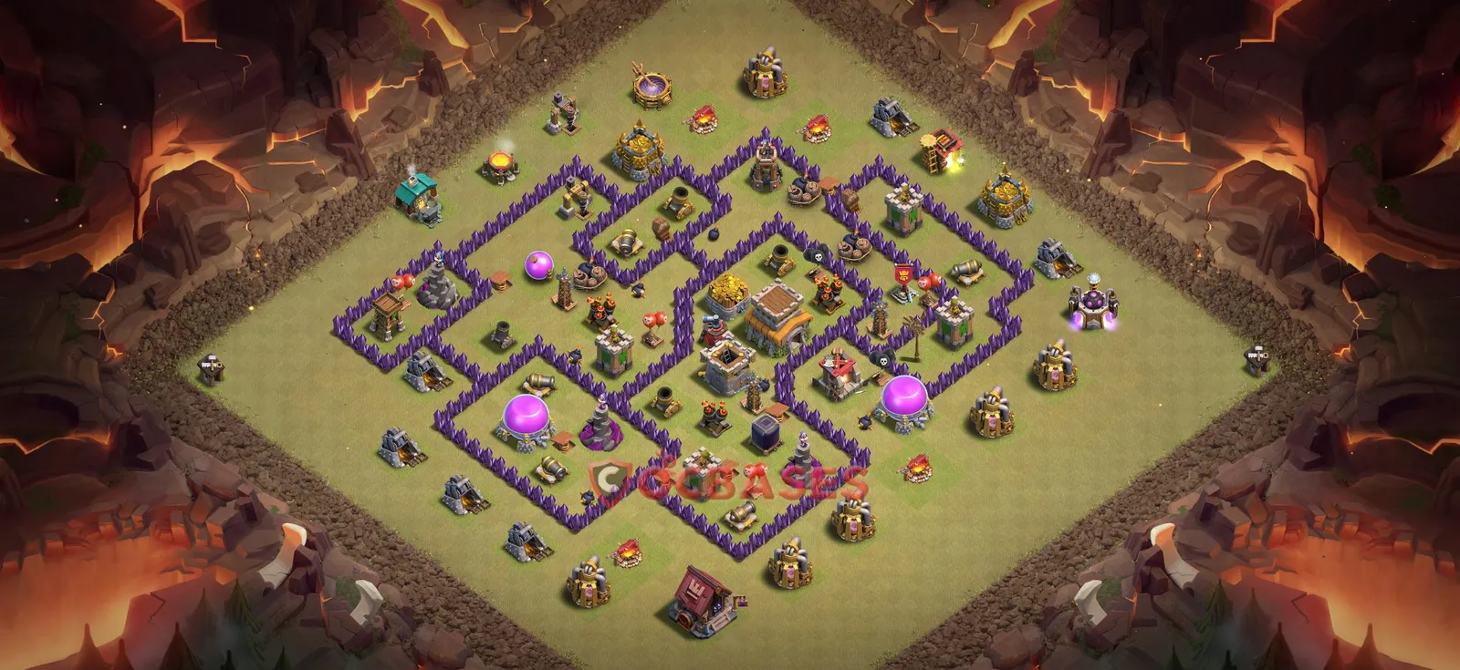 Anti-air (Defense) Base TH8 with Link | Clash of Clans Bases | Layouts ID qktff