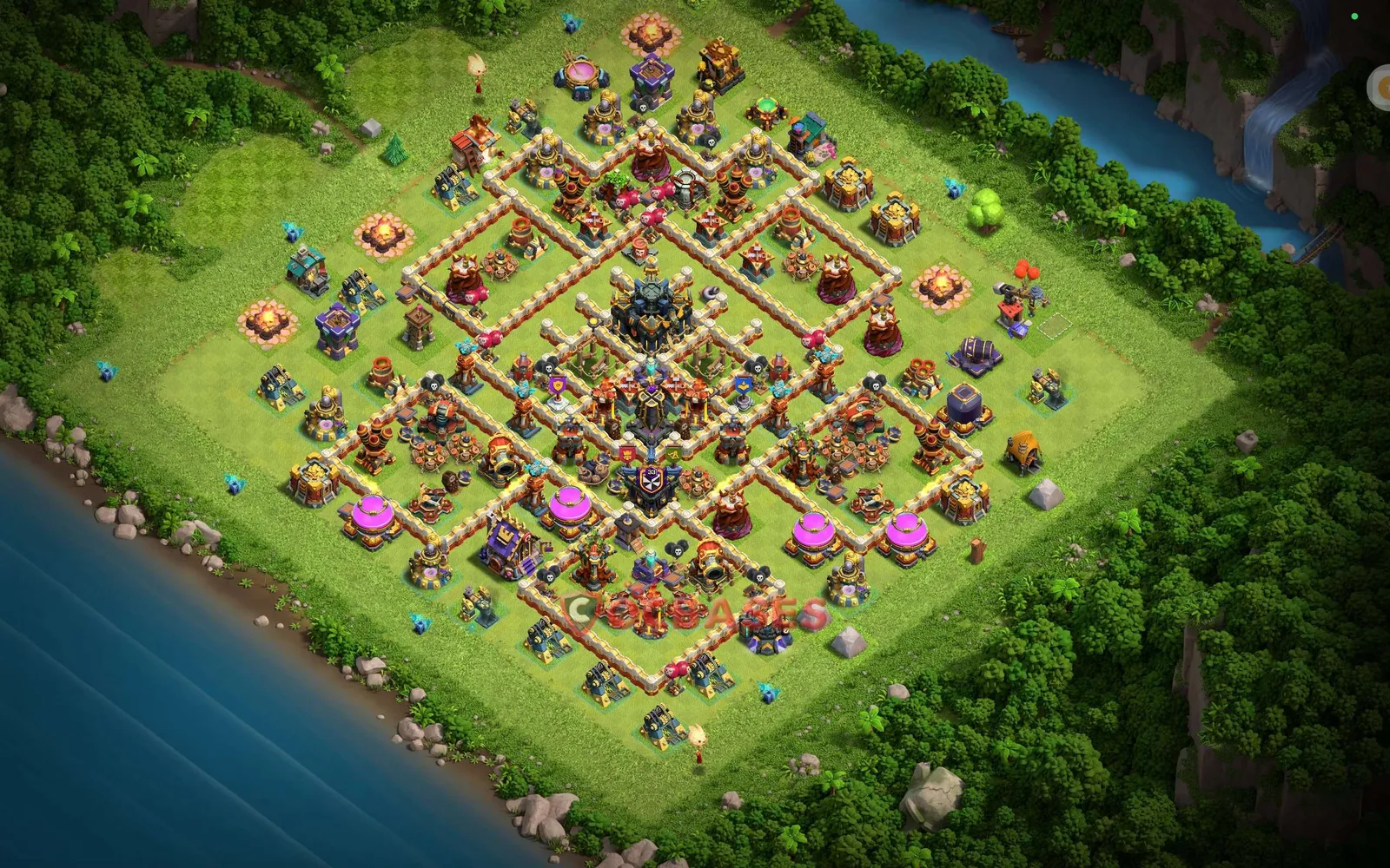 Anti-air (Defense) Base TH17 with Link | Clash of Clans Bases | Layouts ID qmnky