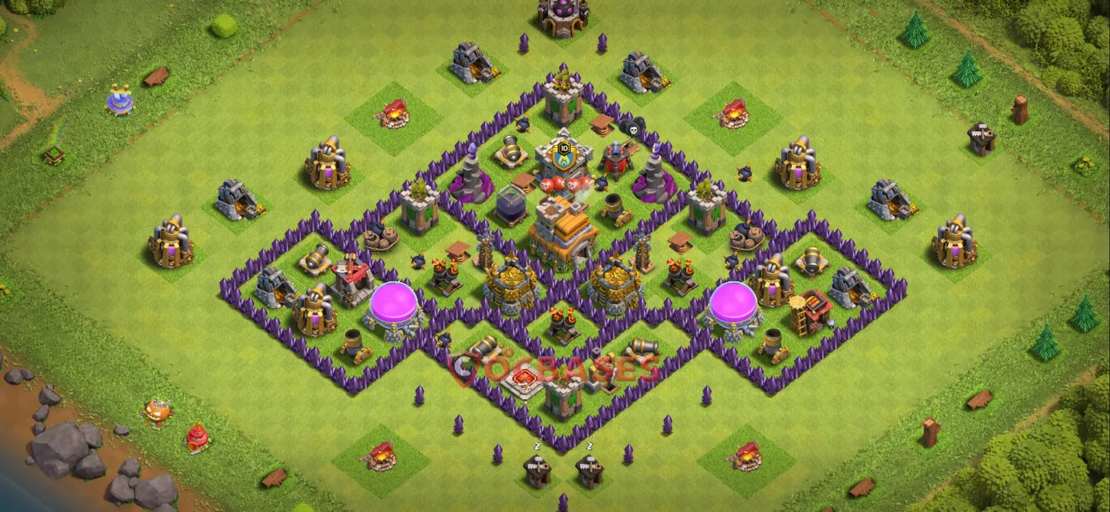 Anti-air (Defense) Base TH7 with Link | Clash of Clans Bases | Layouts ID wi0yi