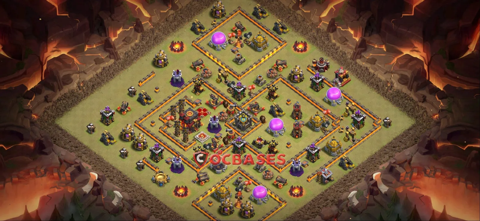 Anti-air (Defense) Base TH10 with Link | Clash of Clans Bases | Layouts ID xnqge