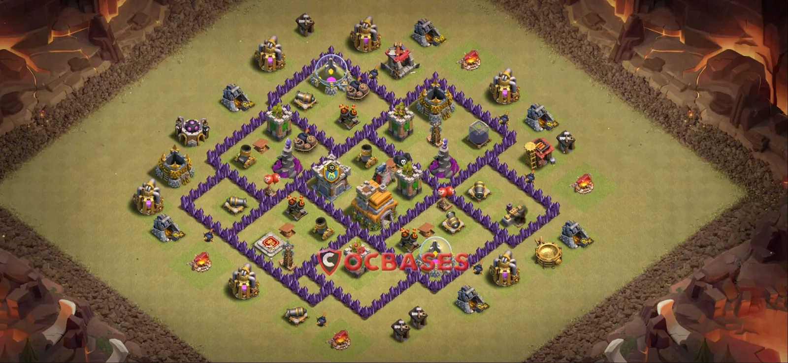 Anti-ground (Defense) Base TH7 with Link | Clash of Clans Bases | Layouts ID 0ff96