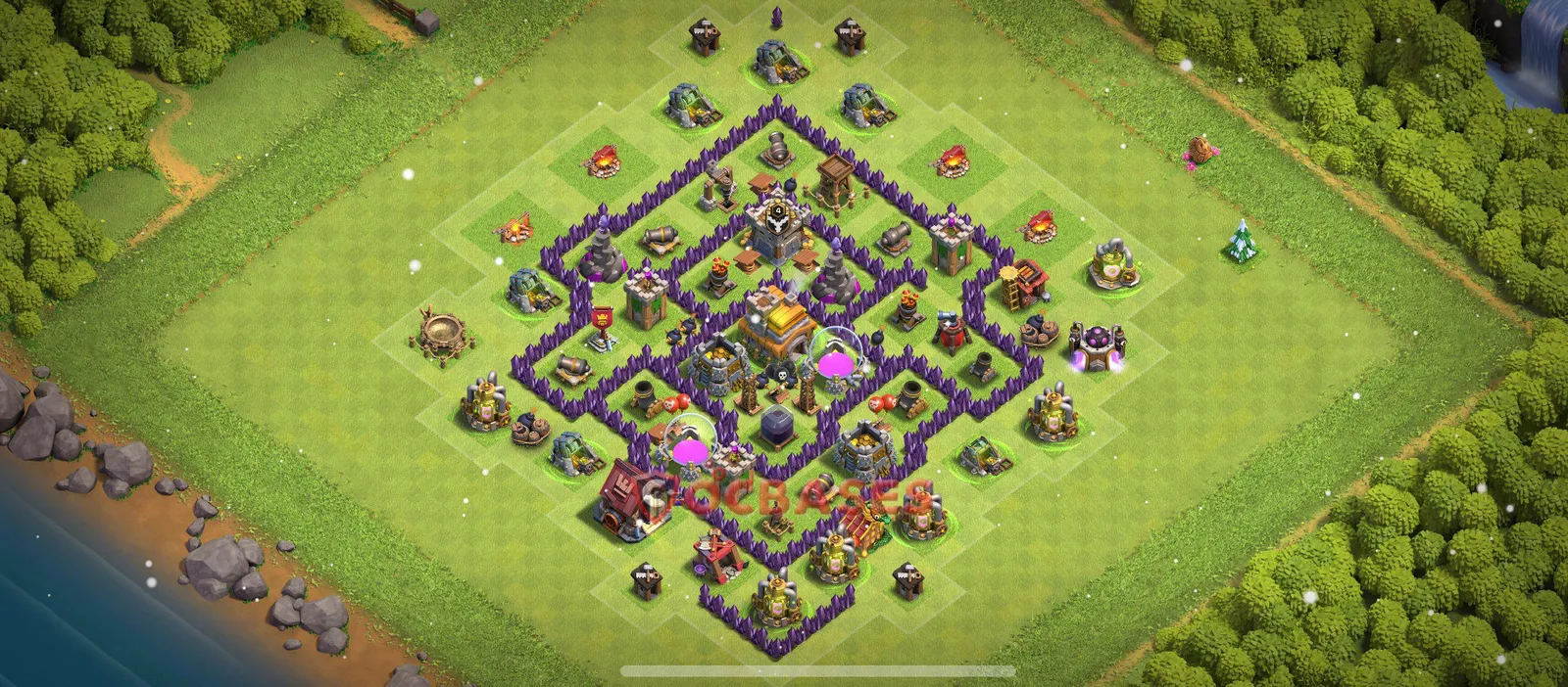 Anti-ground (Defense) Base TH7 with Link | Clash of Clans Bases | Layouts ID 6qskm