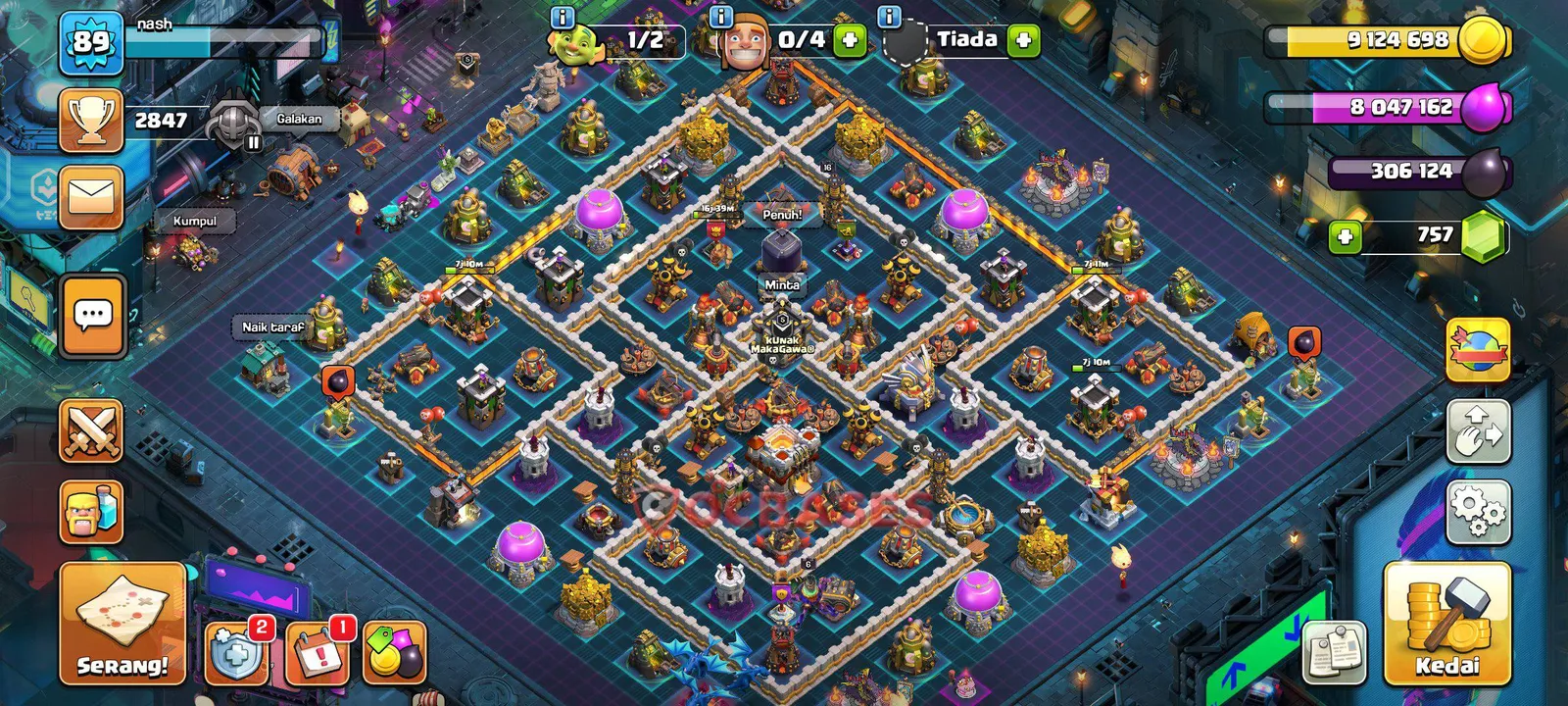 Anti-ground (Defense) Base TH11 with Link | Clash of Clans Bases | Layouts ID 6uxs7