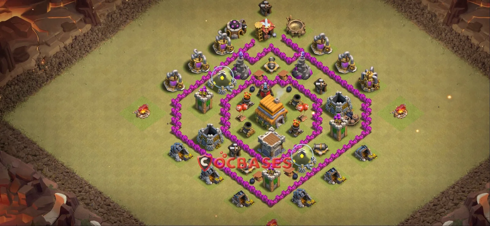 Anti-ground (Defense) Base TH6 with Link | Clash of Clans Bases | Layouts ID 7fvbp
