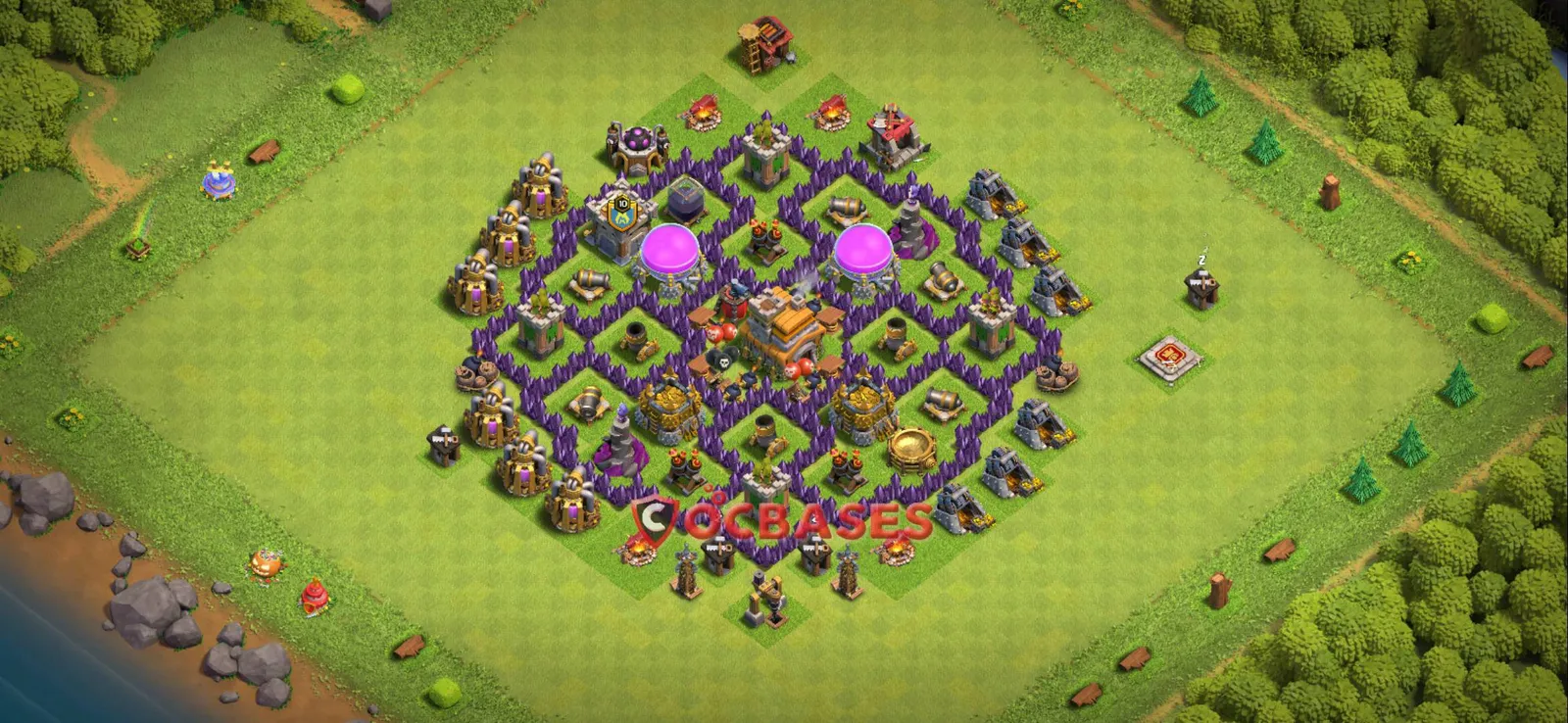 Anti-ground (Defense) Base TH7 with Link | Clash of Clans Bases | Layouts ID 7uget