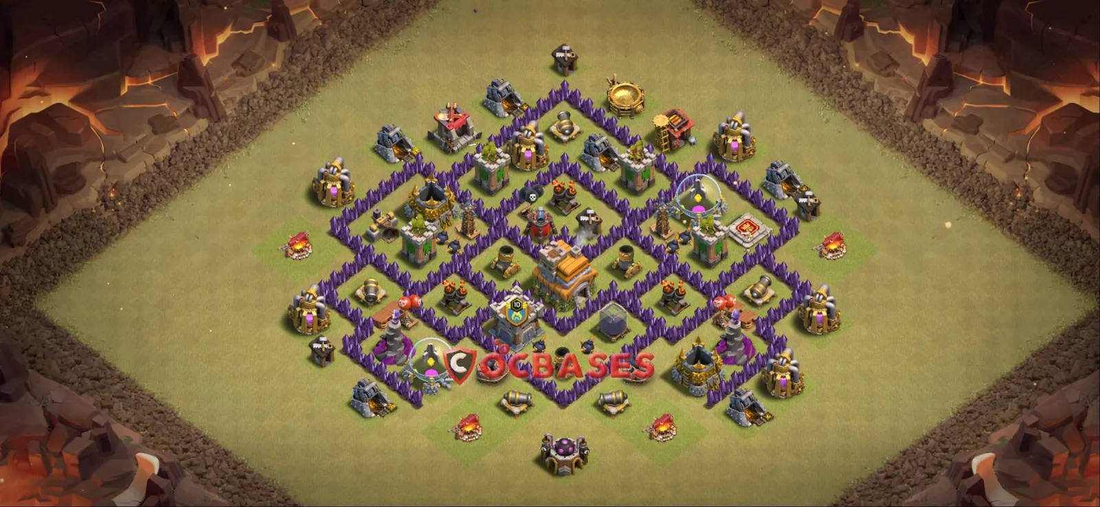 Anti-ground (Defense) Base TH7 with Link | Clash of Clans Bases | Layouts ID juwqb