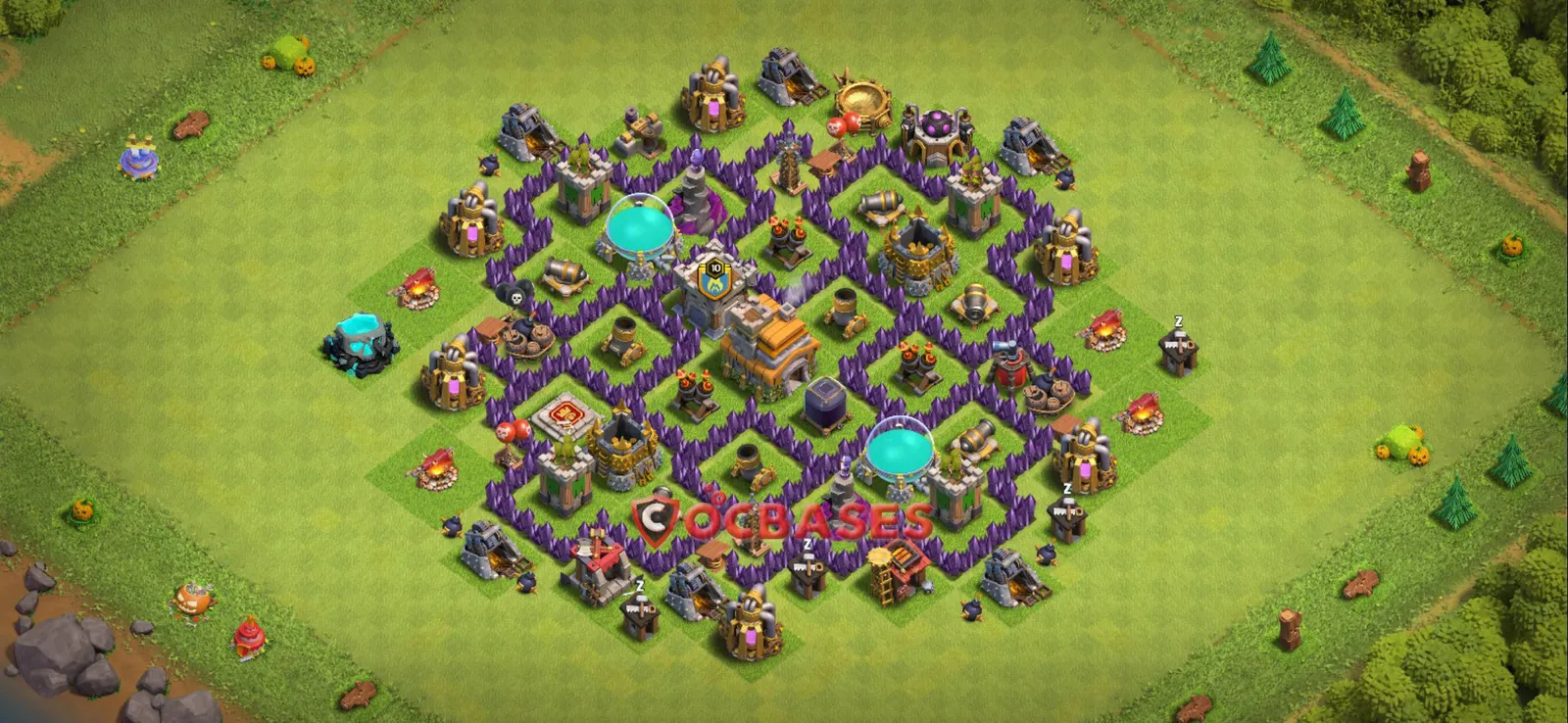 Anti-ground (Defense) Base TH7 with Link | Clash of Clans Bases | Layouts ID koqd2