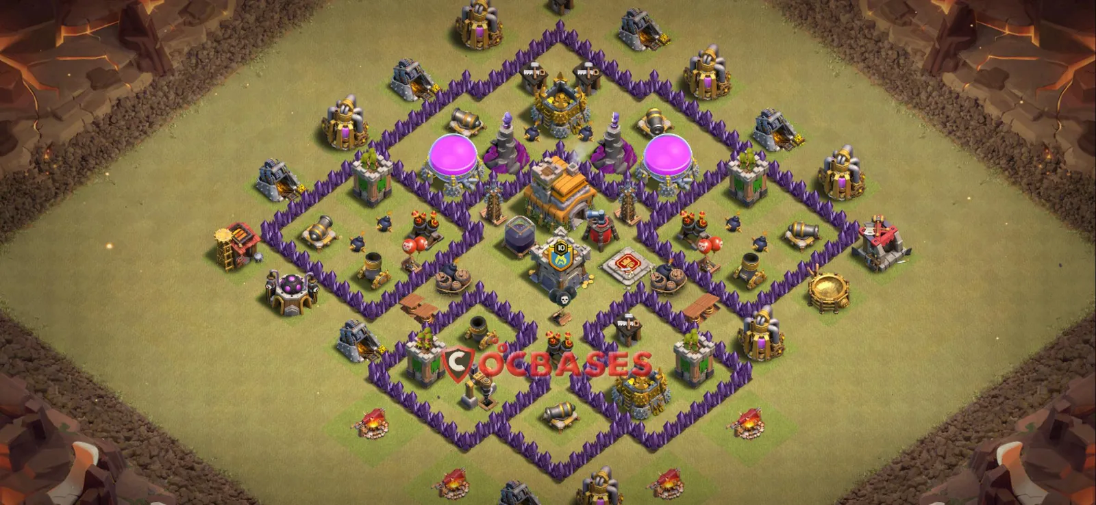 Anti-ground (Defense) Base TH7 with Link | Clash of Clans Bases | Layouts ID qziyd