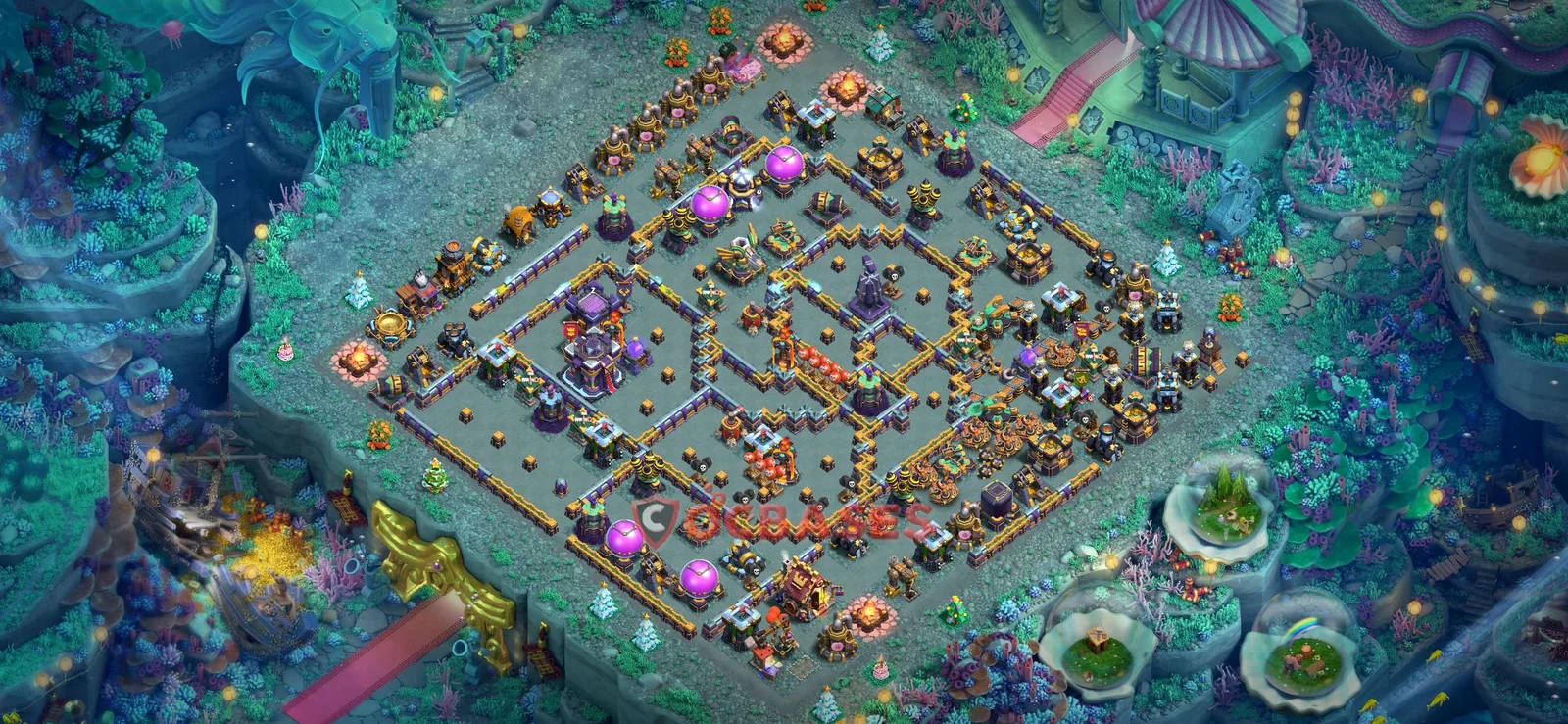 Anti-ground (Defense) Base TH15 with Link | Clash of Clans Bases | Layouts ID shuf4