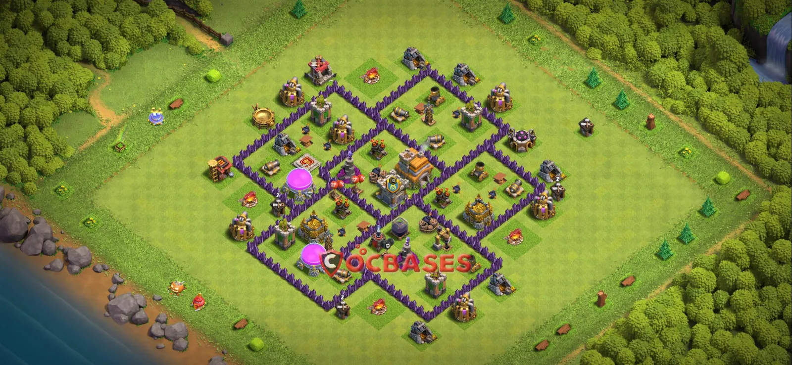 Anti-ground (Defense) Base TH7 with Link | Clash of Clans Bases | Layouts ID skpr8