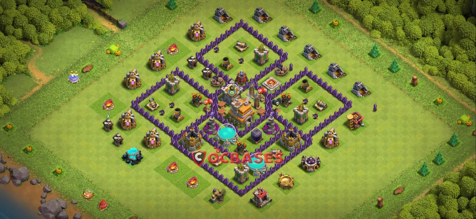 Anti-ground (Defense) Base TH7 with Link | Clash of Clans Bases | Layouts ID vzvx8