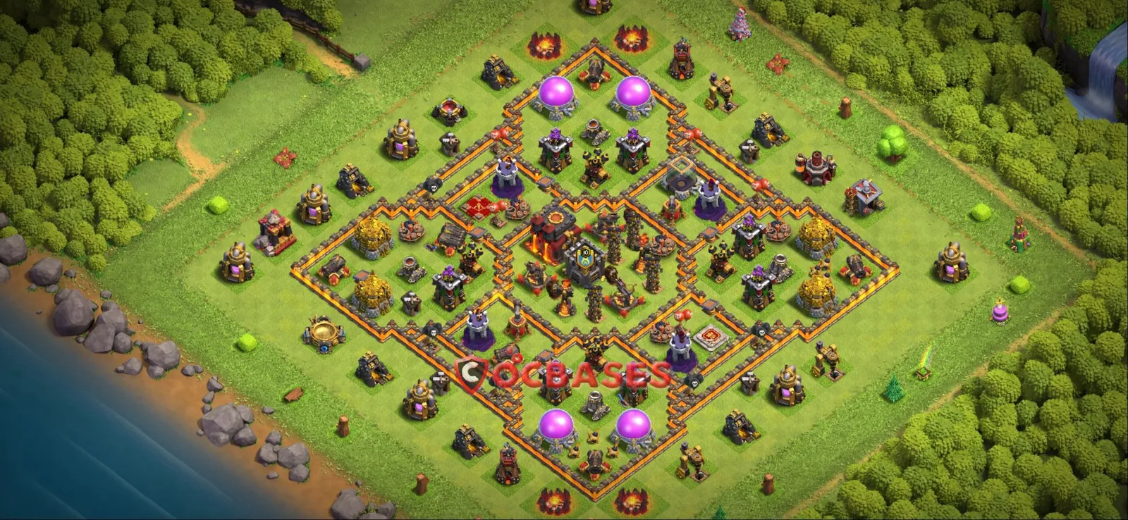 Anti-ground (Defense) Base TH10 with Link | Clash of Clans Bases | Layouts ID wi7ql