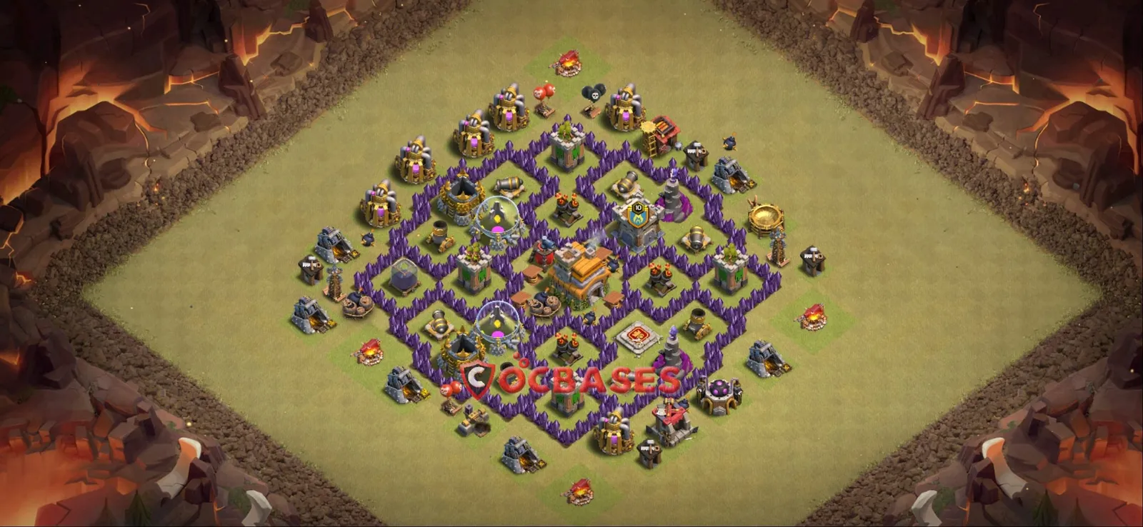 Anti-ground (Defense) Base TH7 with Link | Clash of Clans Bases | Layouts ID yf7oz