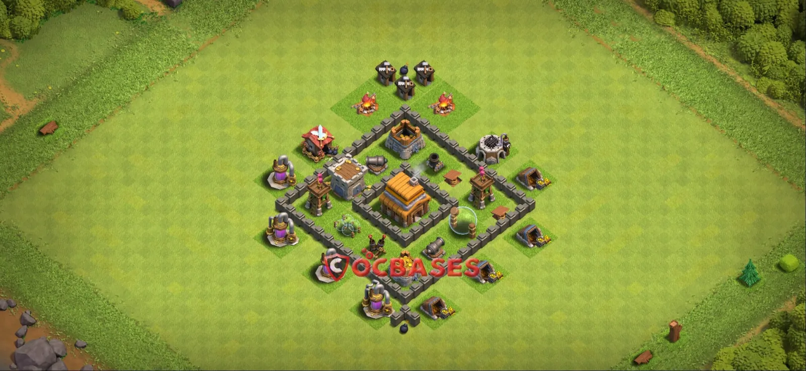 Farming (Defense) Base TH4 with Link | Clash of Clans Bases | Layouts ID 0g0qn