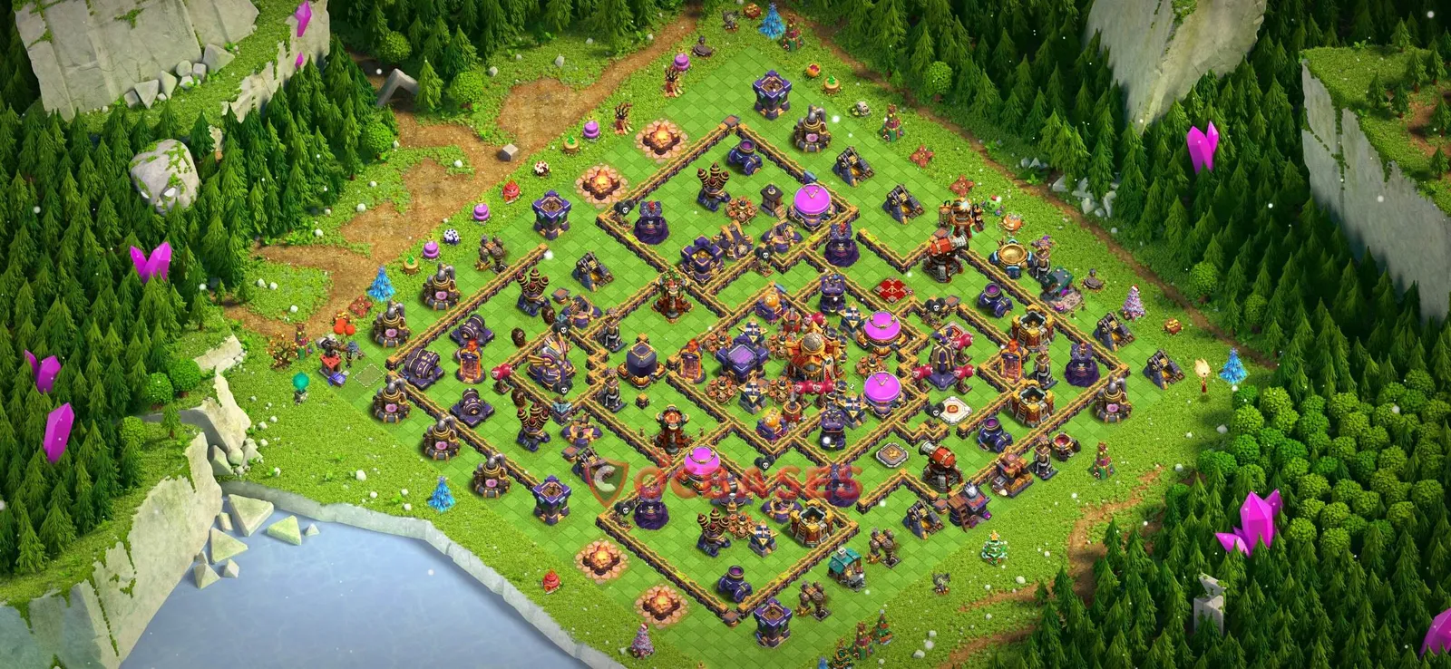 Farming (Defense) Base TH16 - Clash of Clans Town Hall 16 Layout Link Farming (Defense) Base TH16 - Clash of Clans Town Hall 16 FARMING Base Layout with Copy Link 2026