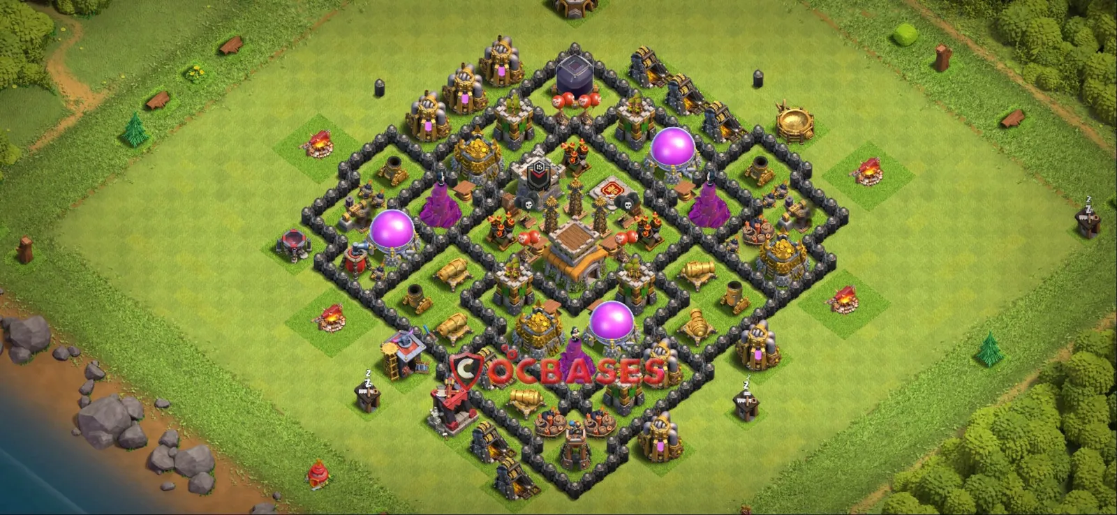 Farming (Defense) Base TH8 - Clash of Clans Town Hall 8 Layout Link Farming (Defense) Base TH8 - Clash of Clans Town Hall 8 FARMING Base Layout with Copy Link 2026