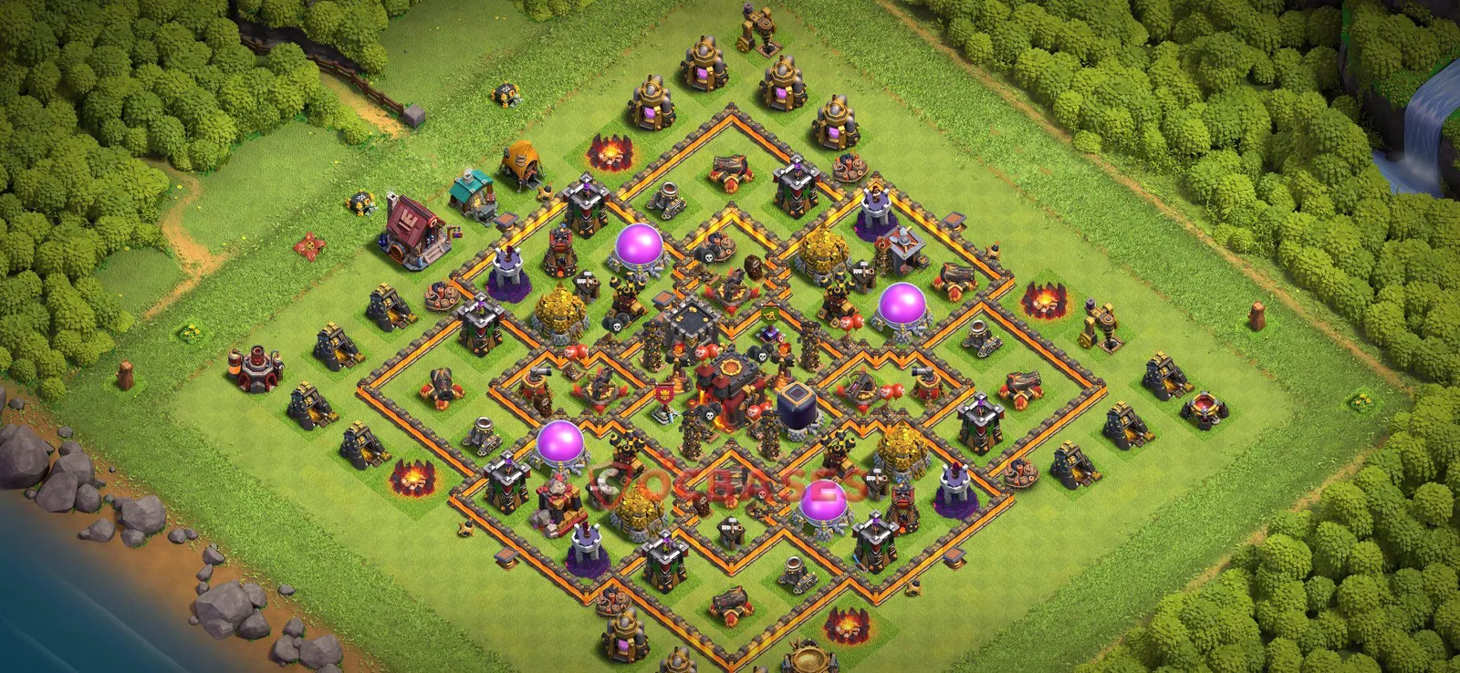 Farming (Defense) Base TH10 with Link | Clash of Clans Bases | Layouts ID 18pre