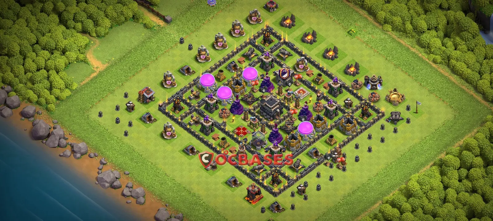 Farming (Defense) Base TH9 - Clash of Clans Town Hall 9 Layout Link Farming (Defense) Base TH9 - Clash of Clans Town Hall 9 FARMING Base Layout with Copy Link 2026