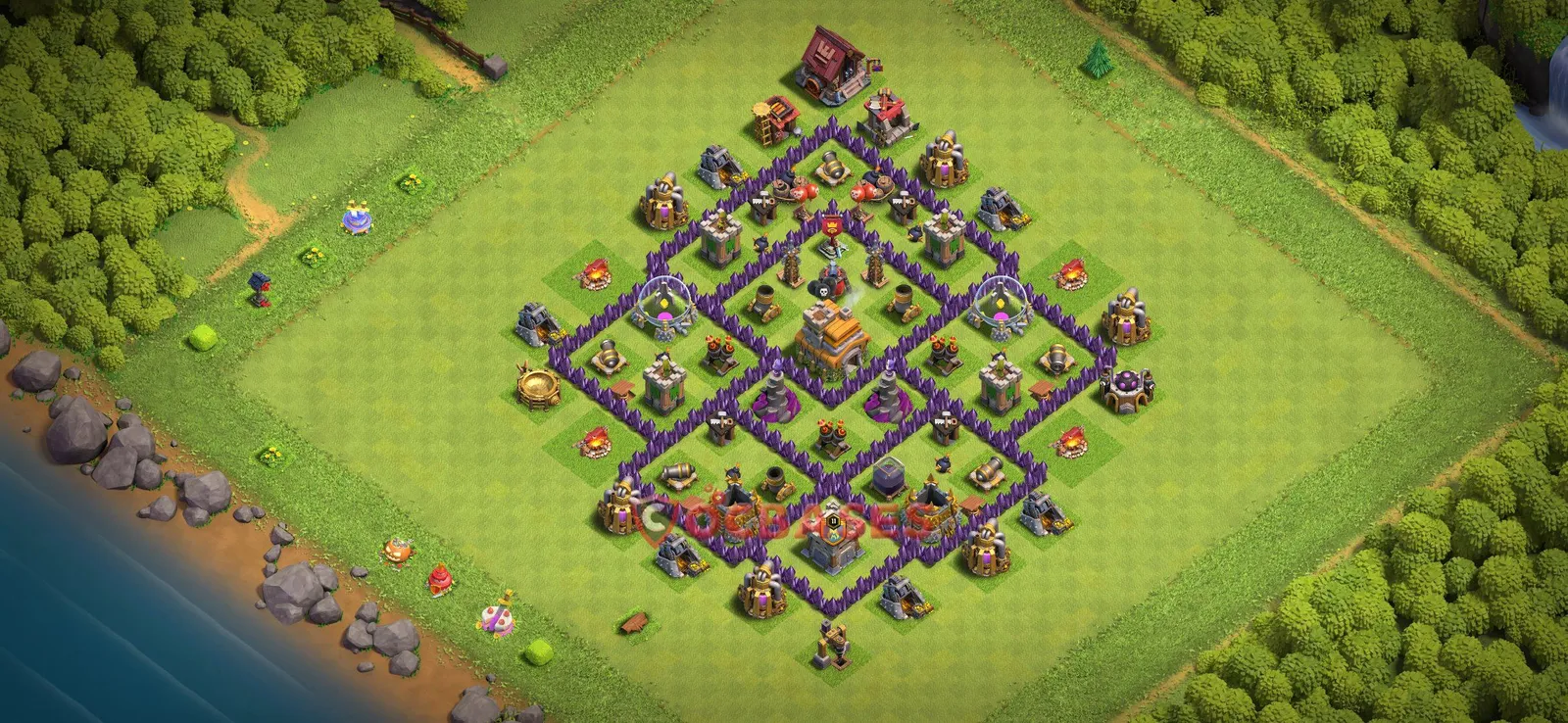 Farming (Defense) Base TH7 - Clash of Clans Town Hall 7 Layout Link Farming (Defense) Base TH7 - Clash of Clans Town Hall 7 FARMING Base Layout with Copy Link 2026