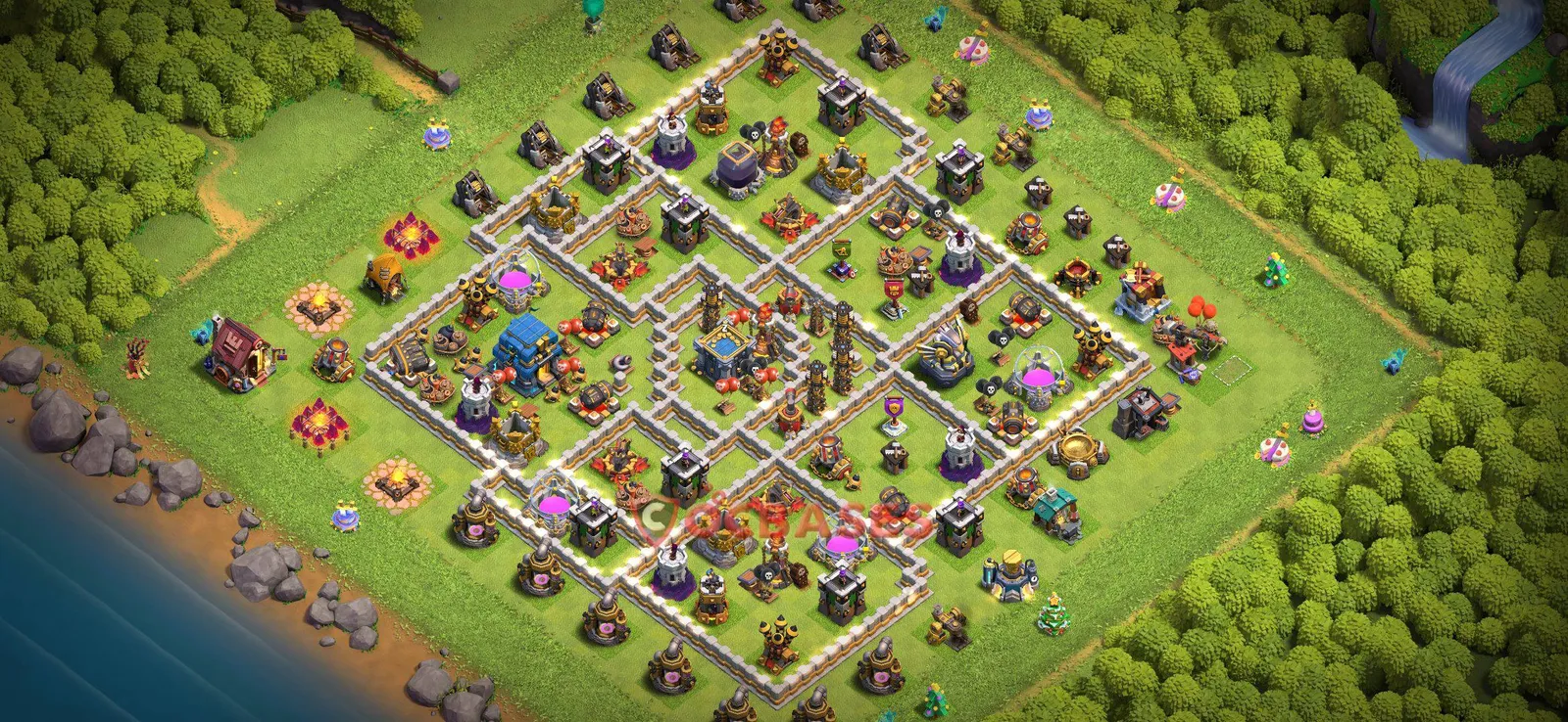 Farming (Defense) Base TH12 with Link | Clash of Clans Bases | Layouts ID 4d1rb