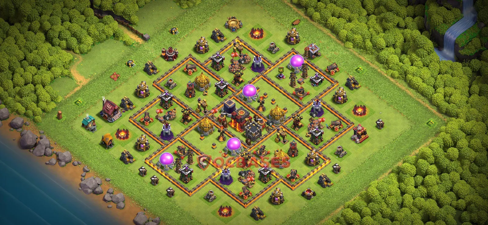 Farming (Defense) Base TH10 with Link | Clash of Clans Bases | Layouts ID 5fxvu