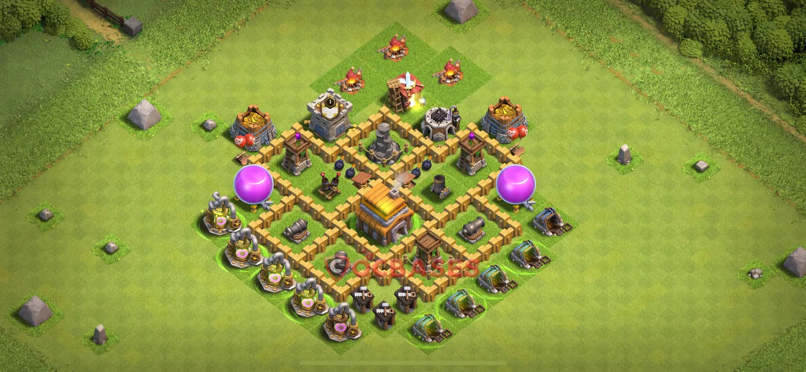Farming (Defense) Base TH5 - Clash of Clans Town Hall 5 Layout Link Farming (Defense) Base TH5 - Clash of Clans Town Hall 5 FARMING Base Layout with Copy Link 2026
