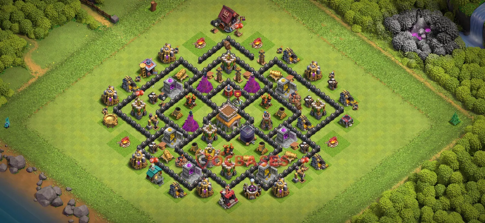 Farming (Defense) Base TH8 with Link | Clash of Clans Bases | Layouts ID 66nly