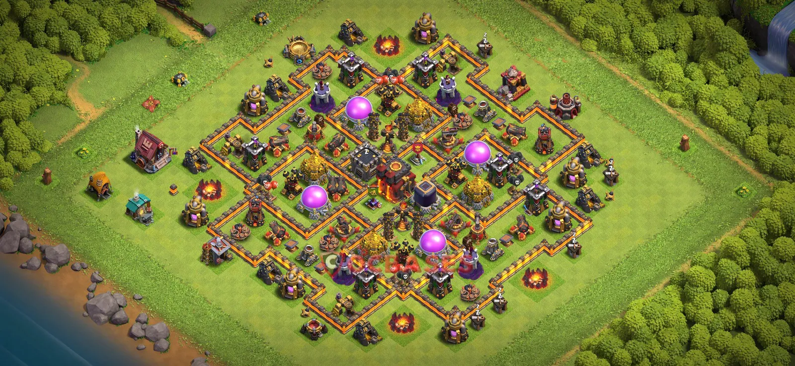 Farming (Defense) Base TH10 with Link | Clash of Clans Bases | Layouts ID 6i4sc