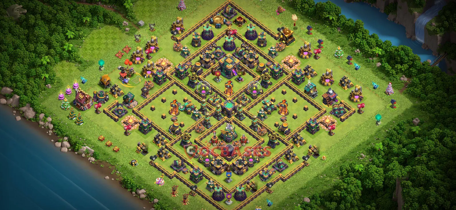Farming (Defense) Base TH14 with Link | Clash of Clans Bases | Layouts ID 7b49c