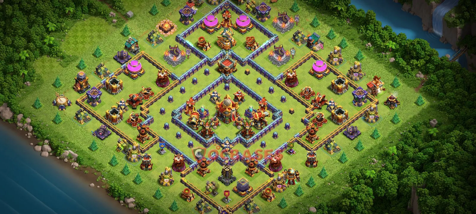 Farming (Defense) Base TH16 with Link | Clash of Clans Bases | Layouts ID 7q278
