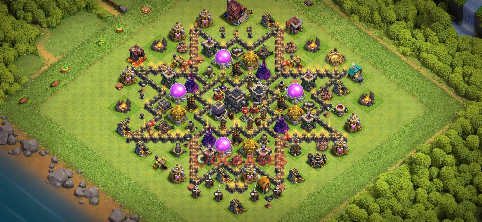 Farming (Defense) Base TH9 with Link | Clash of Clans Bases | Layouts ID 8dd2y