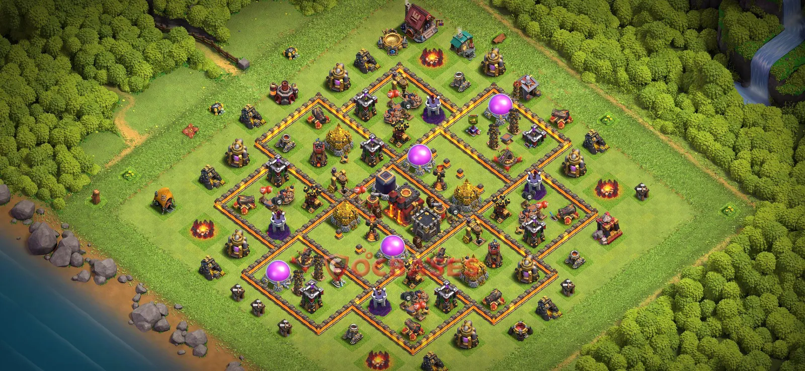 Farming (Defense) Base TH10 with Link | Clash of Clans Bases | Layouts ID 8qukl