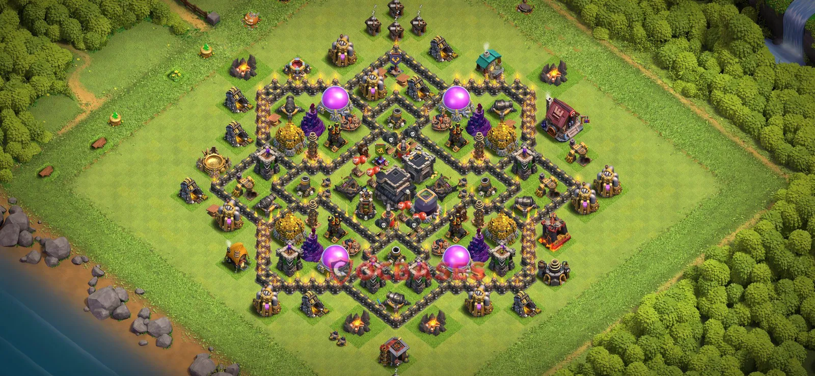 Farming (Defense) Base TH9 with Link | Clash of Clans Bases | Layouts ID 8uo9v