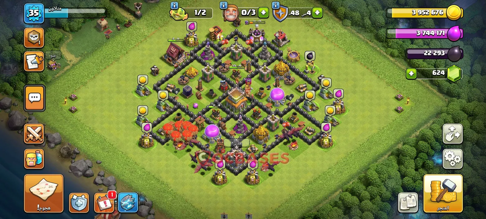 Farming (Defense) Base TH8 with Link | Clash of Clans Bases | Layouts ID 8y2i0