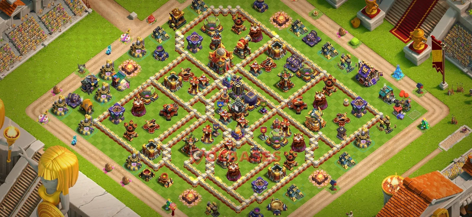 Farming (Defense) Base TH16 with Link | Clash of Clans Bases | Layouts ID 9fzy5