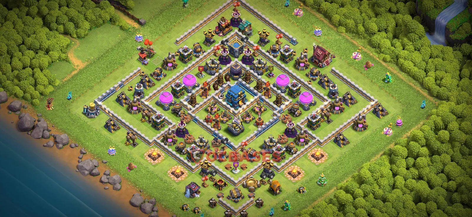 Farming (Defense) Base TH12 with Link | Clash of Clans Bases | Layouts ID 9qq7t