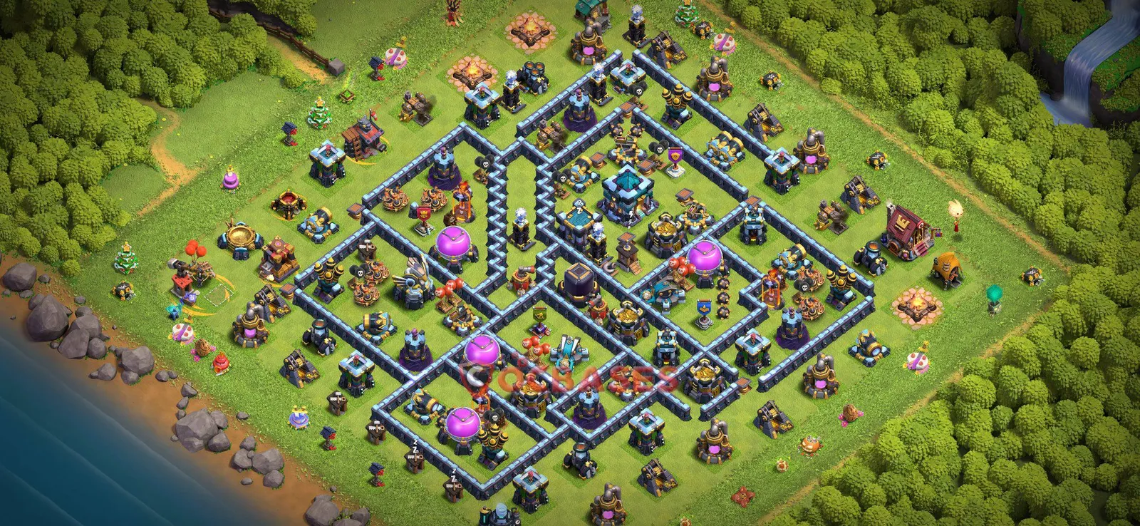 Farming (Defense) Base TH13 with Link | Clash of Clans Bases | Layouts ID 9wyk2