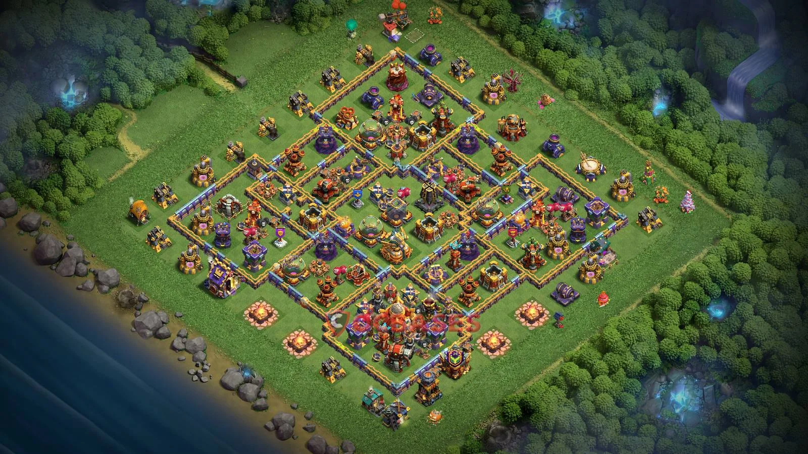 Farming (Defense) Base TH16 with Link | Clash of Clans Bases | Layouts ID a5mvx