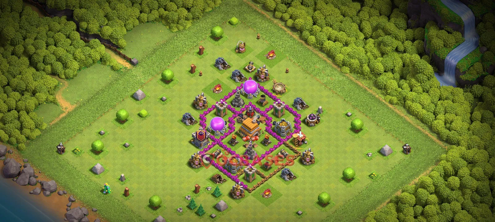 Farming (Defense) Base TH6 with Link | Clash of Clans Bases | Layouts ID aandg