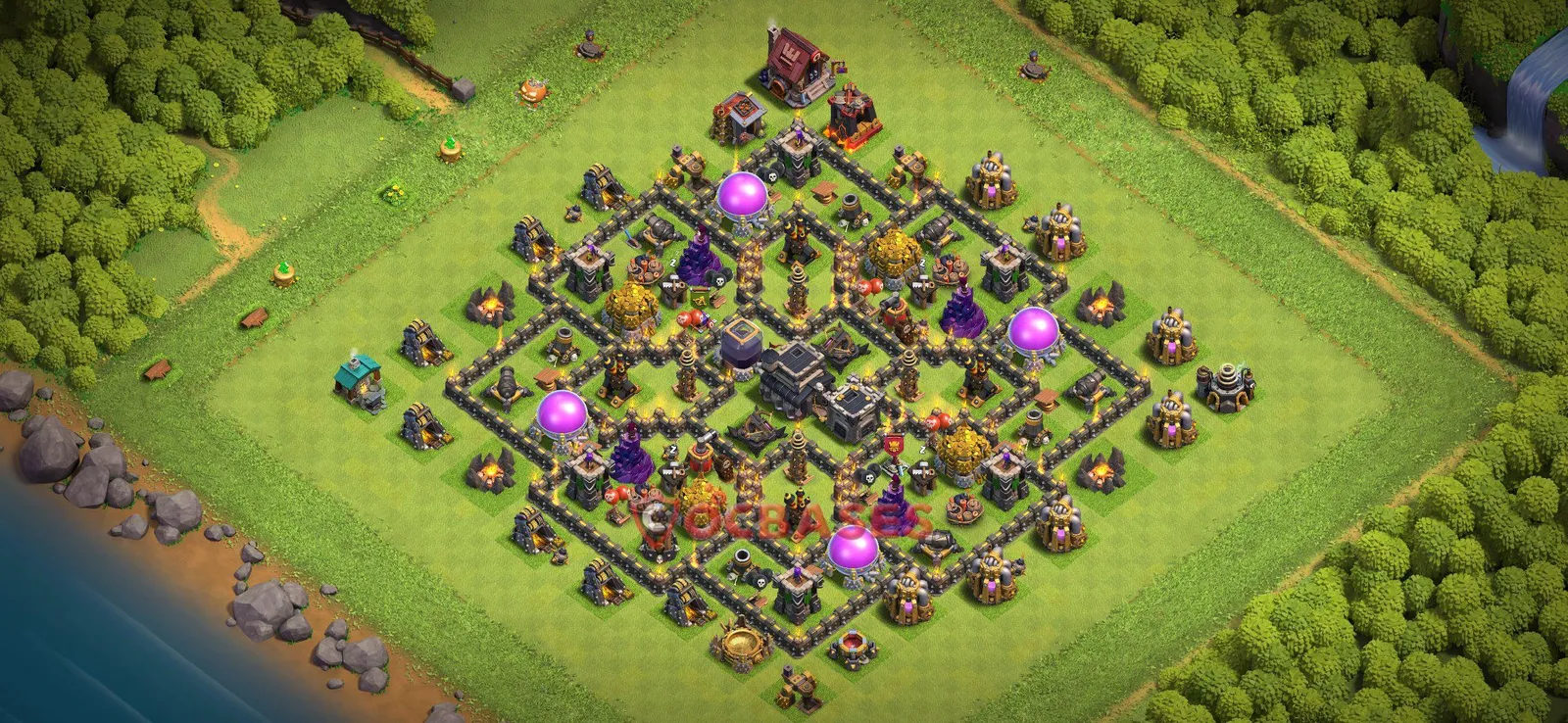 Farming (Defense) Base TH9 with Link | Clash of Clans Bases | Layouts ID ab90u