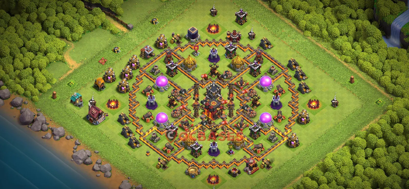 Farming (Defense) Base TH10 with Link | Clash of Clans Bases | Layouts ID abi33
