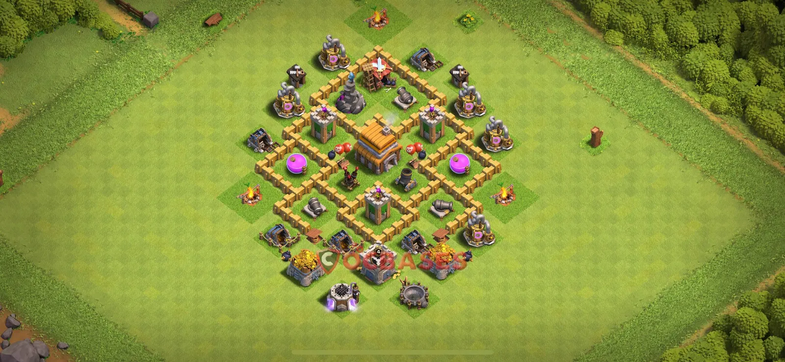 Farming (Defense) Base TH5 with Link | Clash of Clans Bases | Layouts ID aue8n